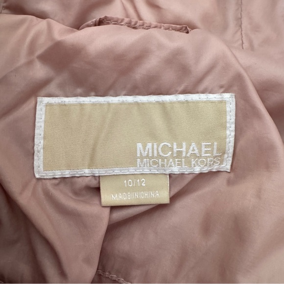MICHAEL by Michael Kors Girls Pink Puffer Hooded Coat Size 10-12y - Picture 3 of 5